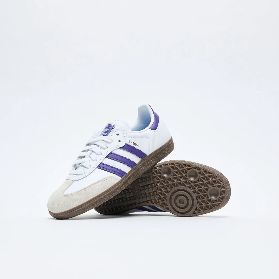 ADIDAS Skate - Samba ADV (Cloud White/Collegiate Purple/Gold Metallic)