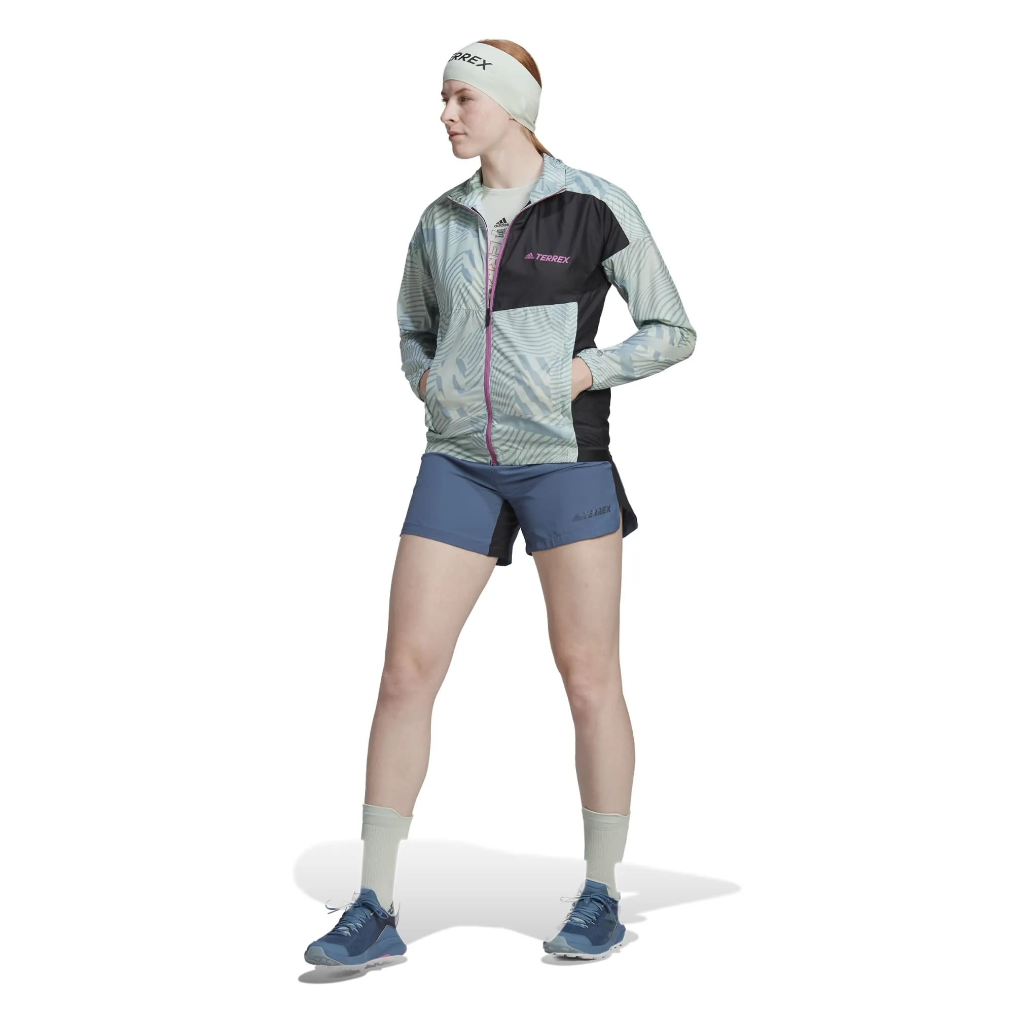 Adidas Women's Terrex Trail Running Printed Wind Jacket Lingrn/Maggre | Buy Adidas Women's Terrex Trail Running Printe