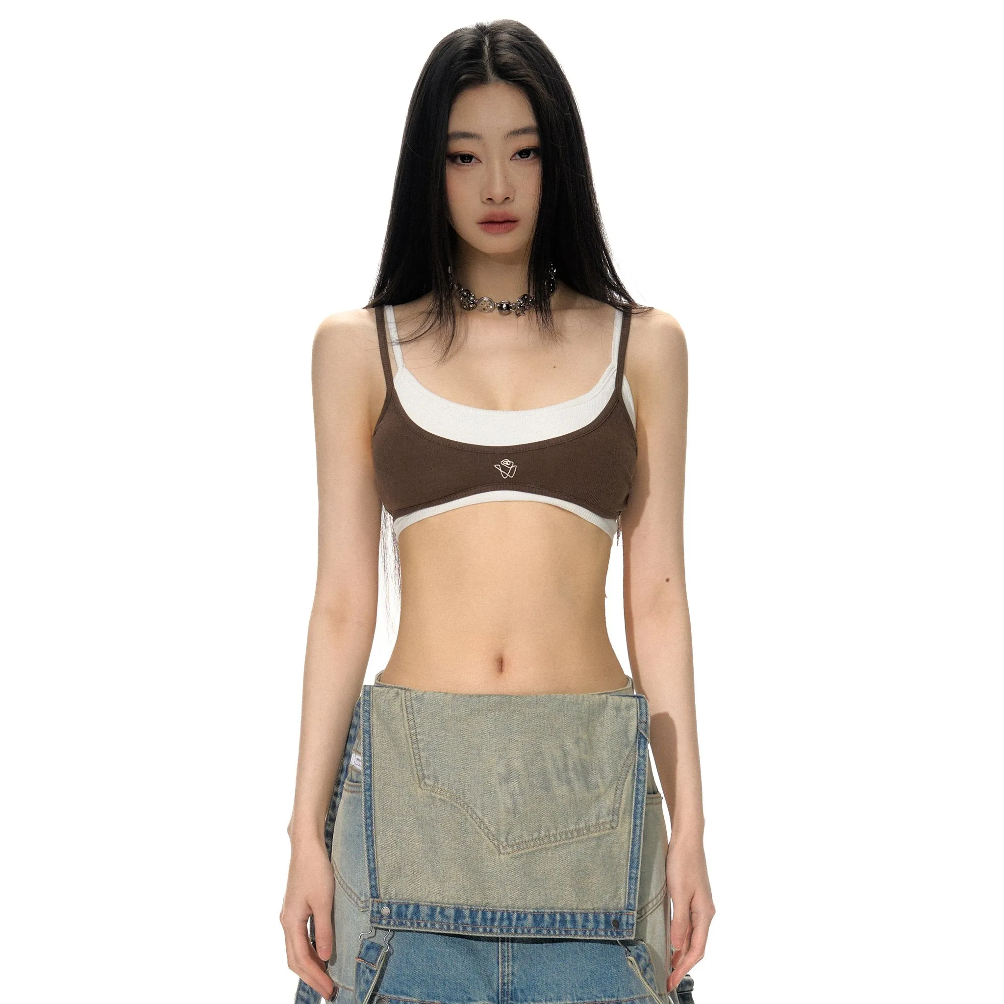 Annotation Tank Top Brown-