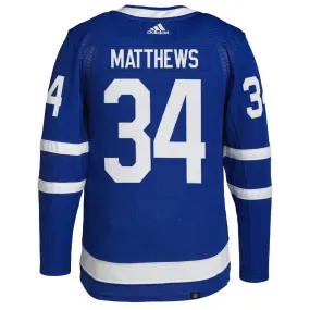 AUSTON MATTHEWS TORONTO MAPLE LEAFS ADIDAS ADIZERO PRIMEGREEN AUTHENTIC BLUE HOME JERSEY