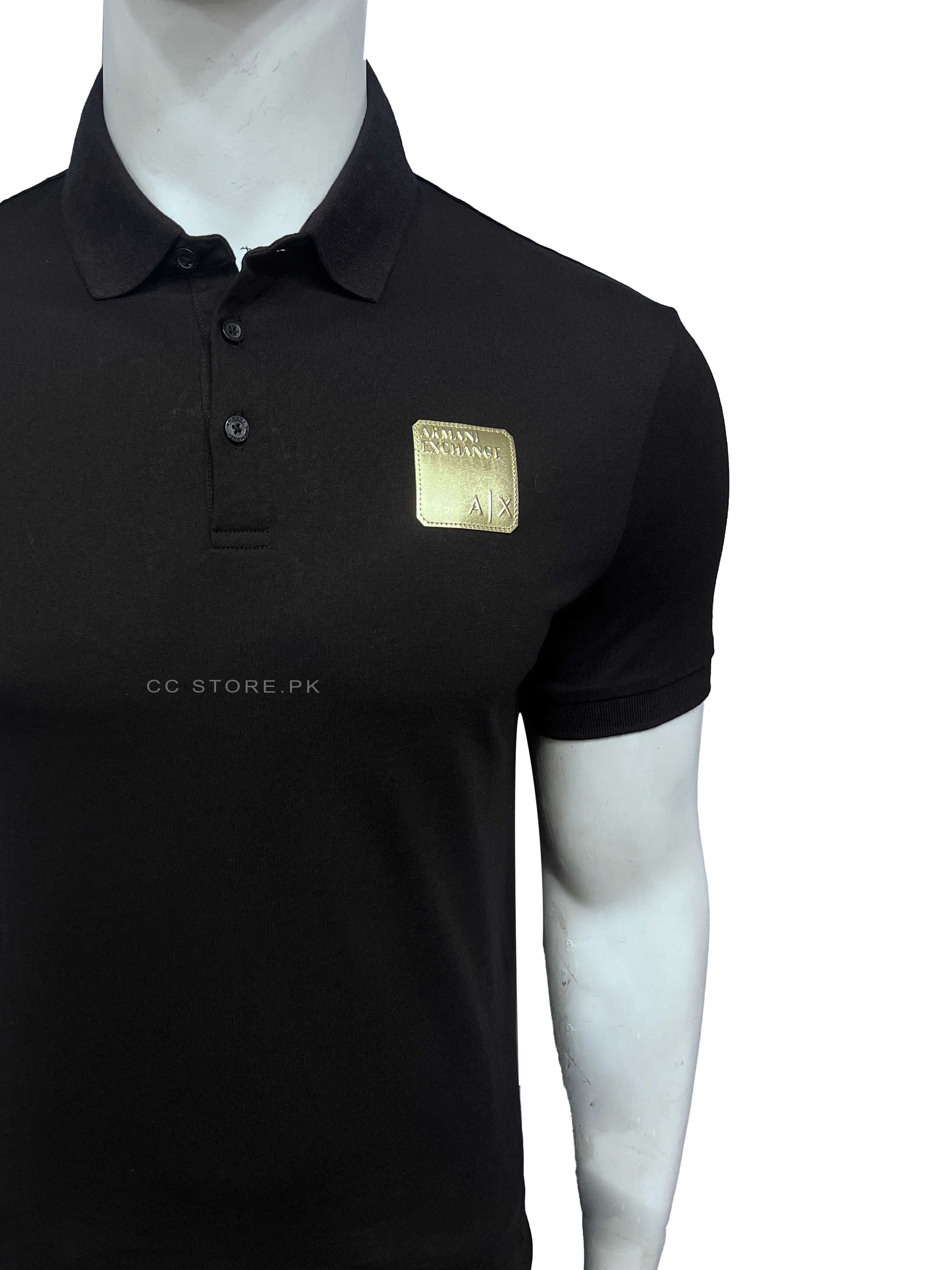 AX Gold Patch Black Polo