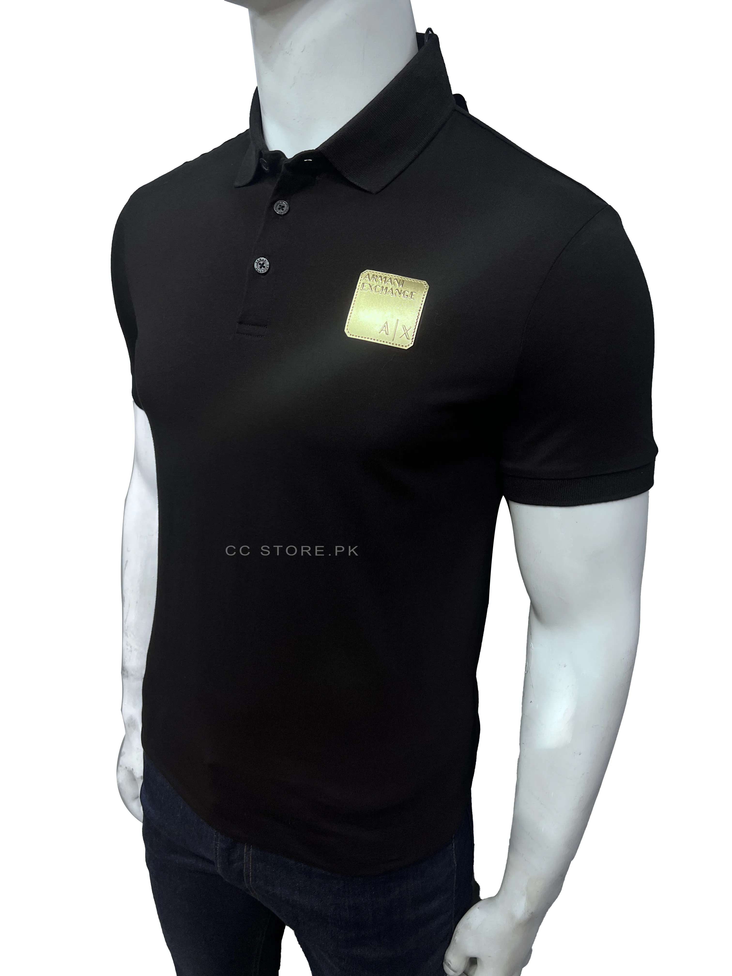 AX Gold Patch Black Polo