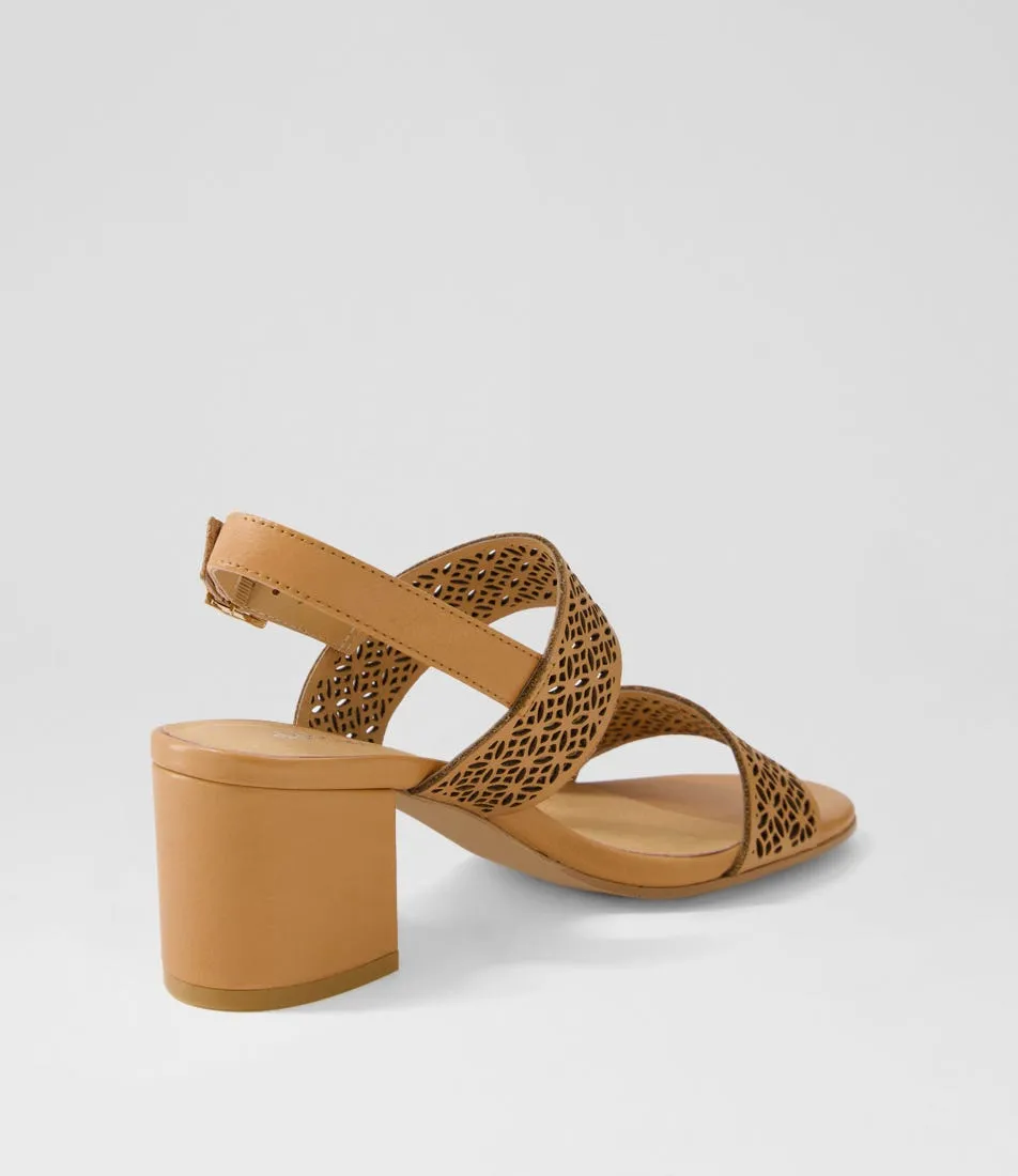 DIANA FERRARI Rach Dark Tan Leather Sandals