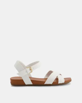 Dune Landies Leather Cross Over Sandals Wide Fit