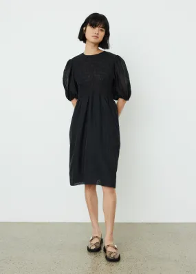 Ganni -  Crinkled Georgette Smock Midi Dress - Dress