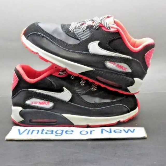 Girls nike air max '90 black hyper punch white running toddler 408112-014 sz 4c