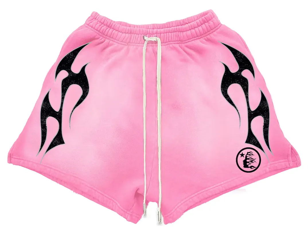 Hellstar Flame Shorts Pink