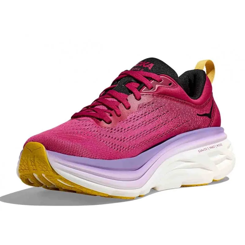 HOKA BONDI 8 CHERRIES JUBILEE/PINK YARROW FOR WOMEN'S