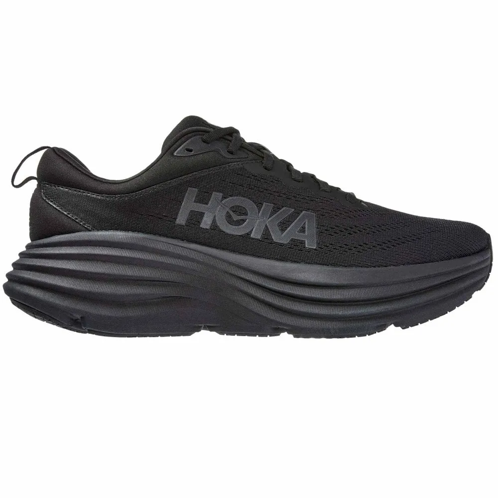 Hoka  Bondi 8 Mens Road Running Shoes Black/Black