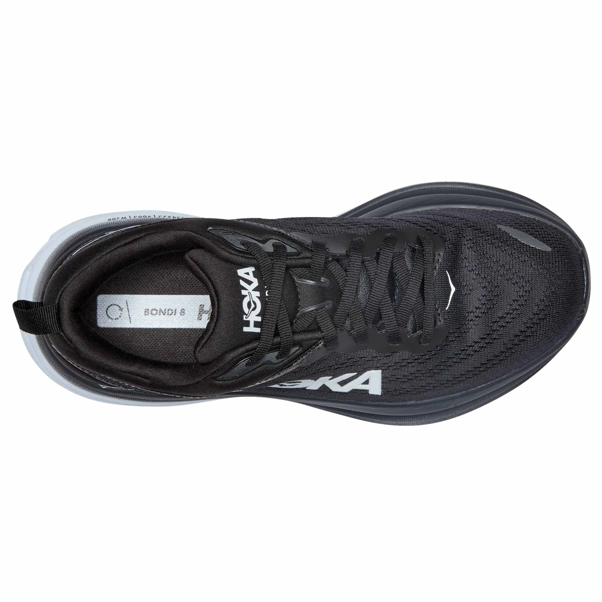 Hoka  Bondi 8 Wide D Womens Running Shoes Black/White