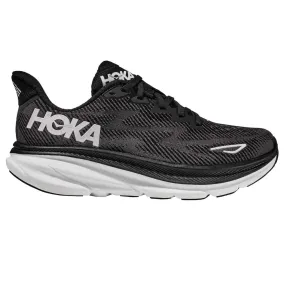 Hoka  Clifton 9 Wide 2E Mens Running Shoes Black/White