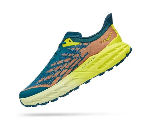 Hoka Mens Speedgoat 5 Trail Running Shoe- Blue Coral/Evening Primrose