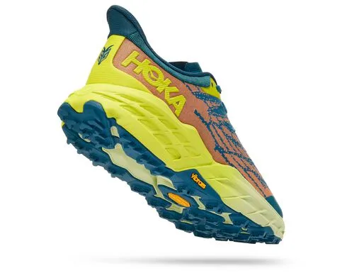 Hoka Mens Speedgoat 5 Trail Running Shoe- Blue Coral/Evening Primrose