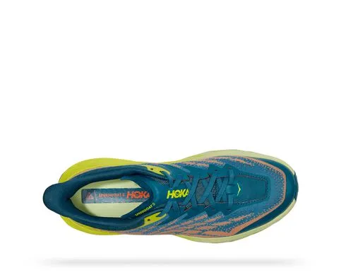 Hoka Mens Speedgoat 5 Trail Running Shoe- Blue Coral/Evening Primrose