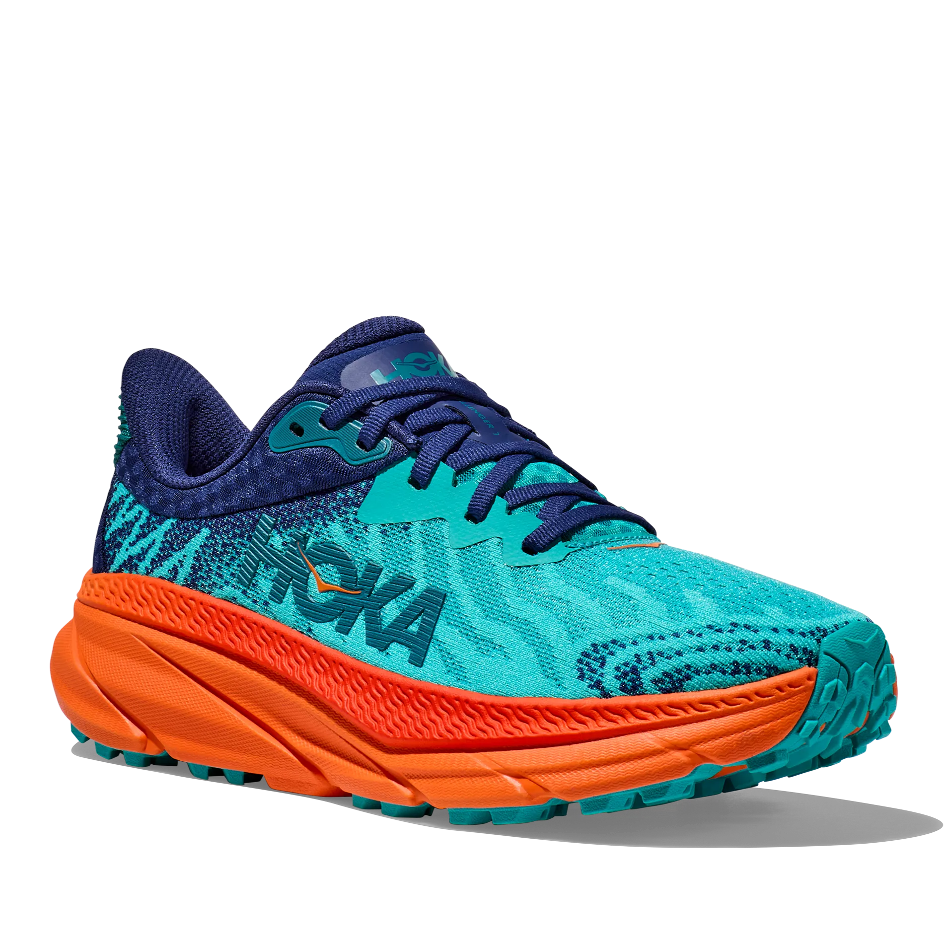 Hoka One One Challenger 7 Trail Running Shoe - Ceramic / Vibrant Orange