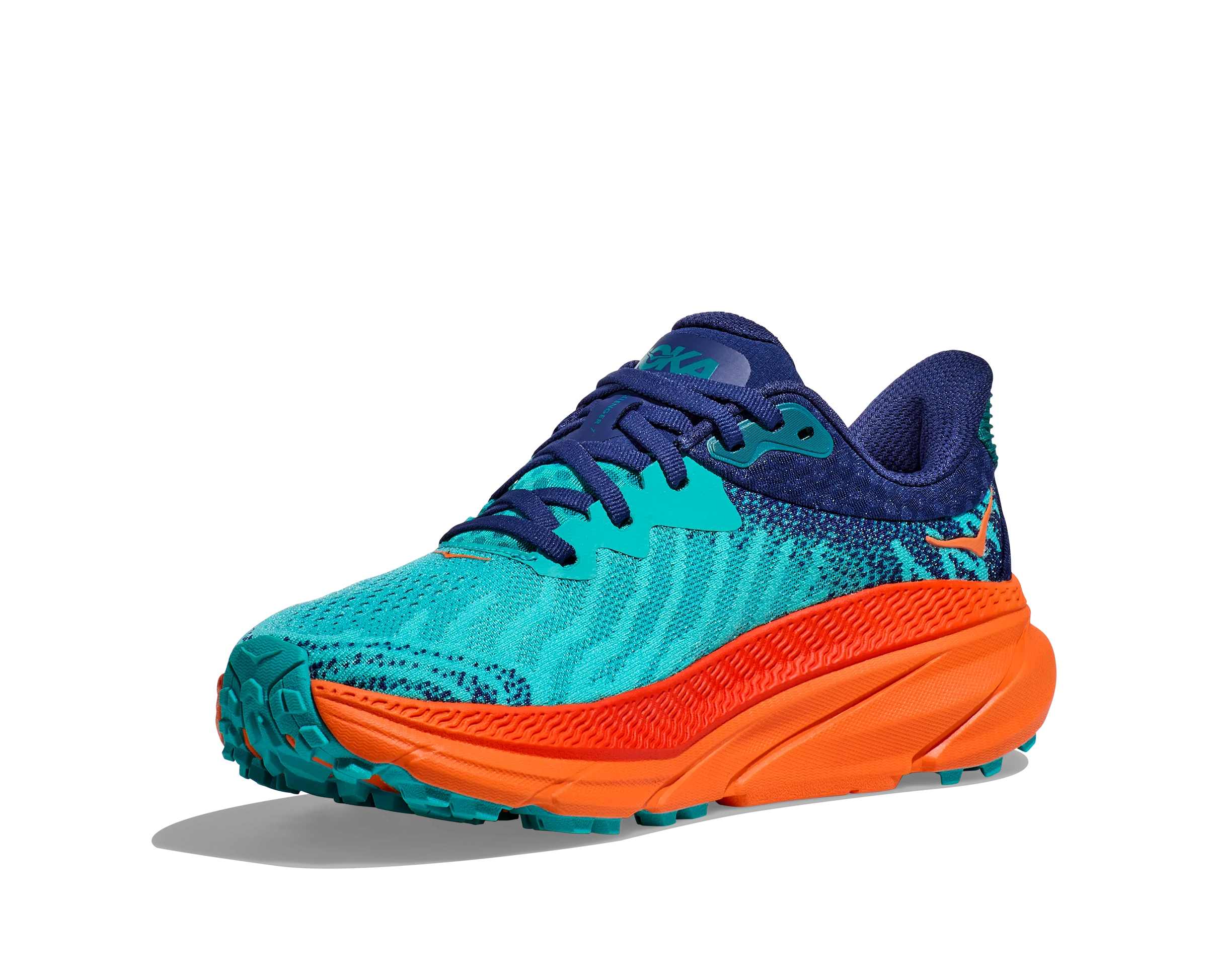 Hoka One One Challenger 7 Trail Running Shoe - Ceramic / Vibrant Orange