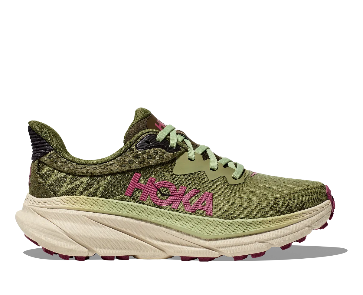 Hoka One One Challenger 7 Wide Trail Runner - Forest Floor / Beet Root