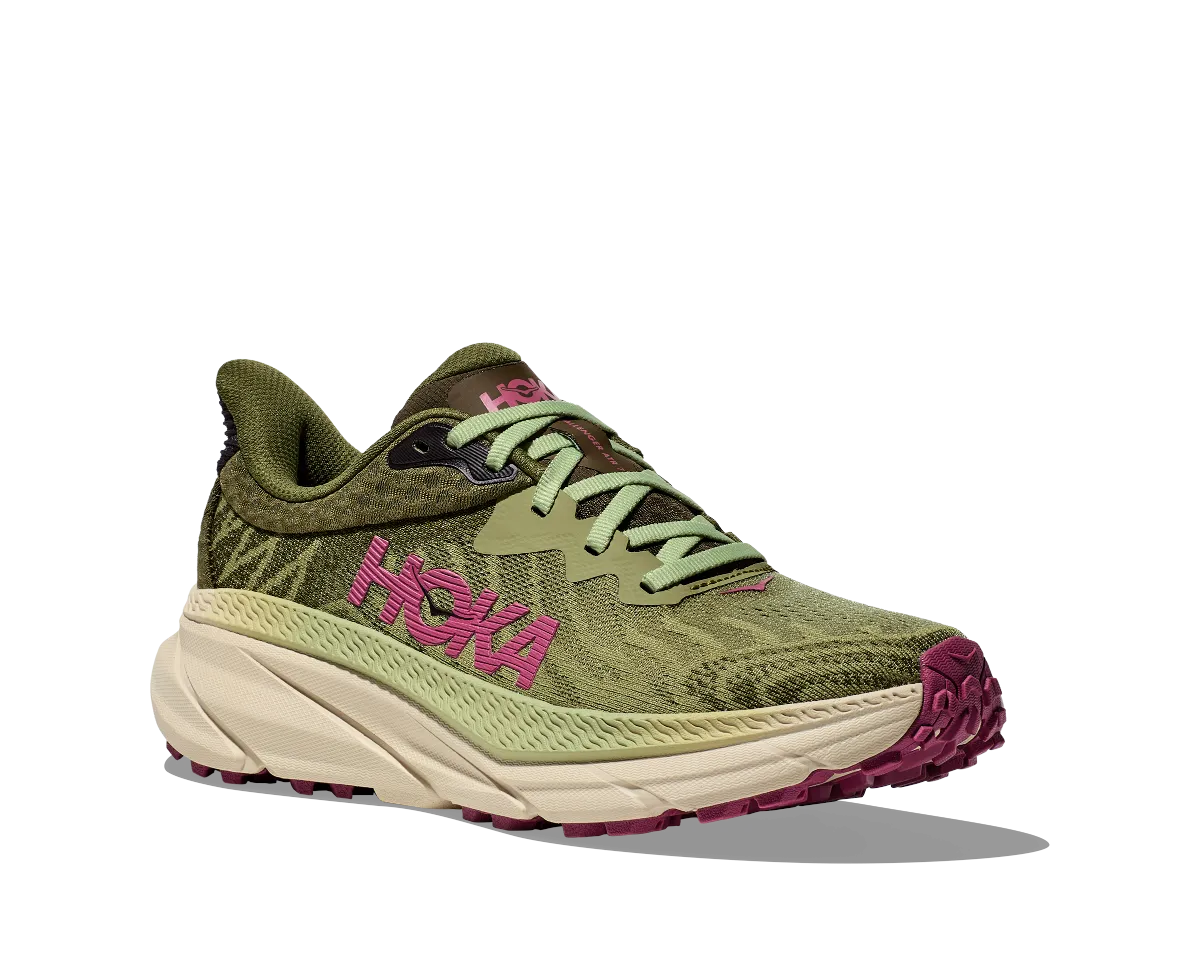 Hoka One One Challenger 7 Wide Trail Runner - Forest Floor / Beet Root