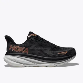 Hoka One One Clifton 9 Running Shoe - Black / Rose Gold