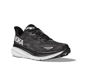 Hoka One One Clifton 9 Wide Running Shoe - Black / White