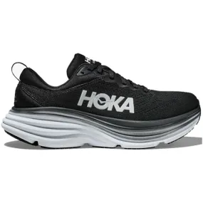 HOKA ONE ONE Women's Bondi 8 - Black / White (Wide Width)