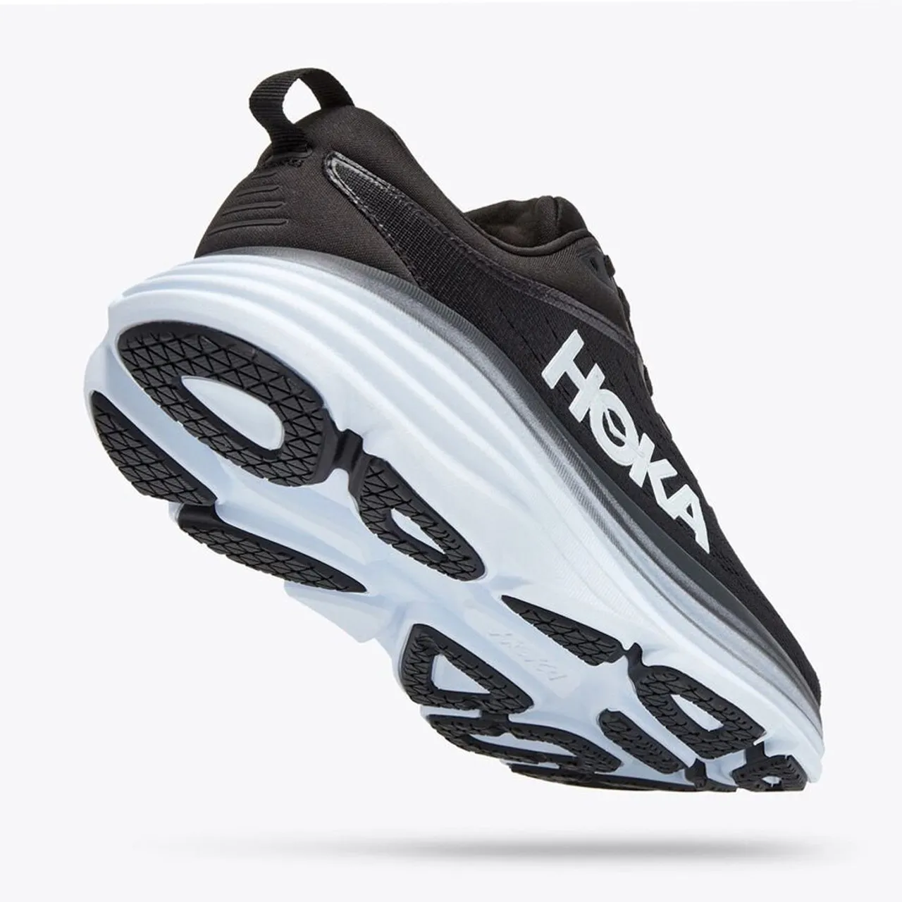 HOKA ONE ONE Women's Bondi 8 - Black / White (Wide Width)