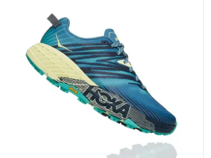 Hoka Womens Speedgoat 4- PROVINCIAL BLUE / LUMINARY GREEN