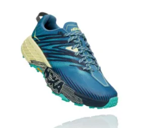 Hoka Womens Speedgoat 4- PROVINCIAL BLUE / LUMINARY GREEN