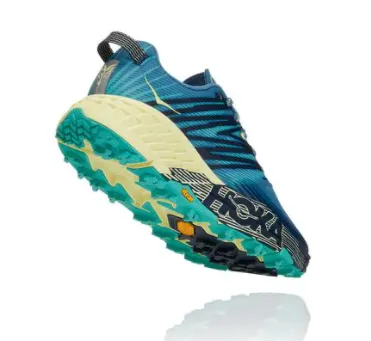 Hoka Womens Speedgoat 4- PROVINCIAL BLUE / LUMINARY GREEN