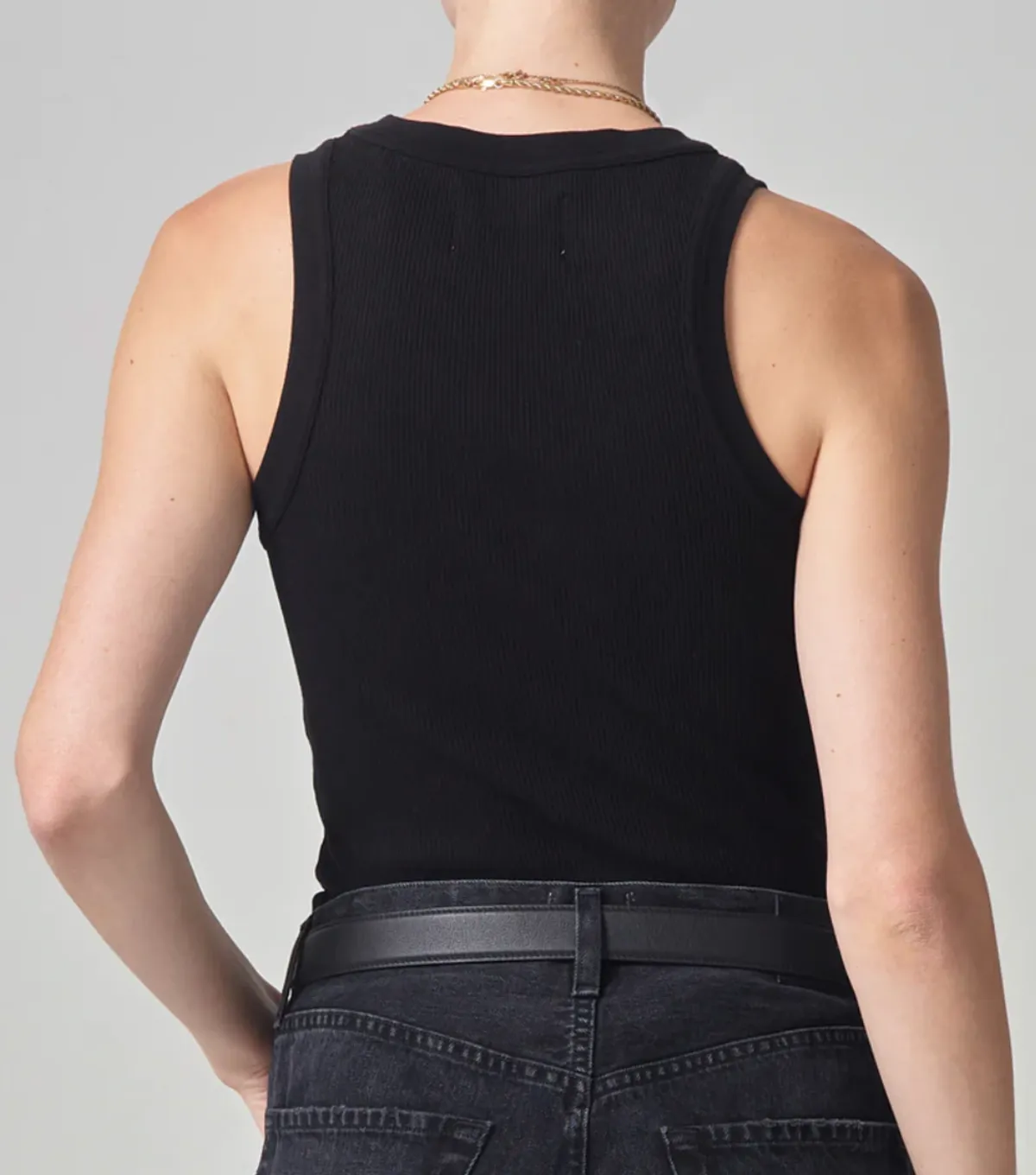 Isabel Rib Tank - Black