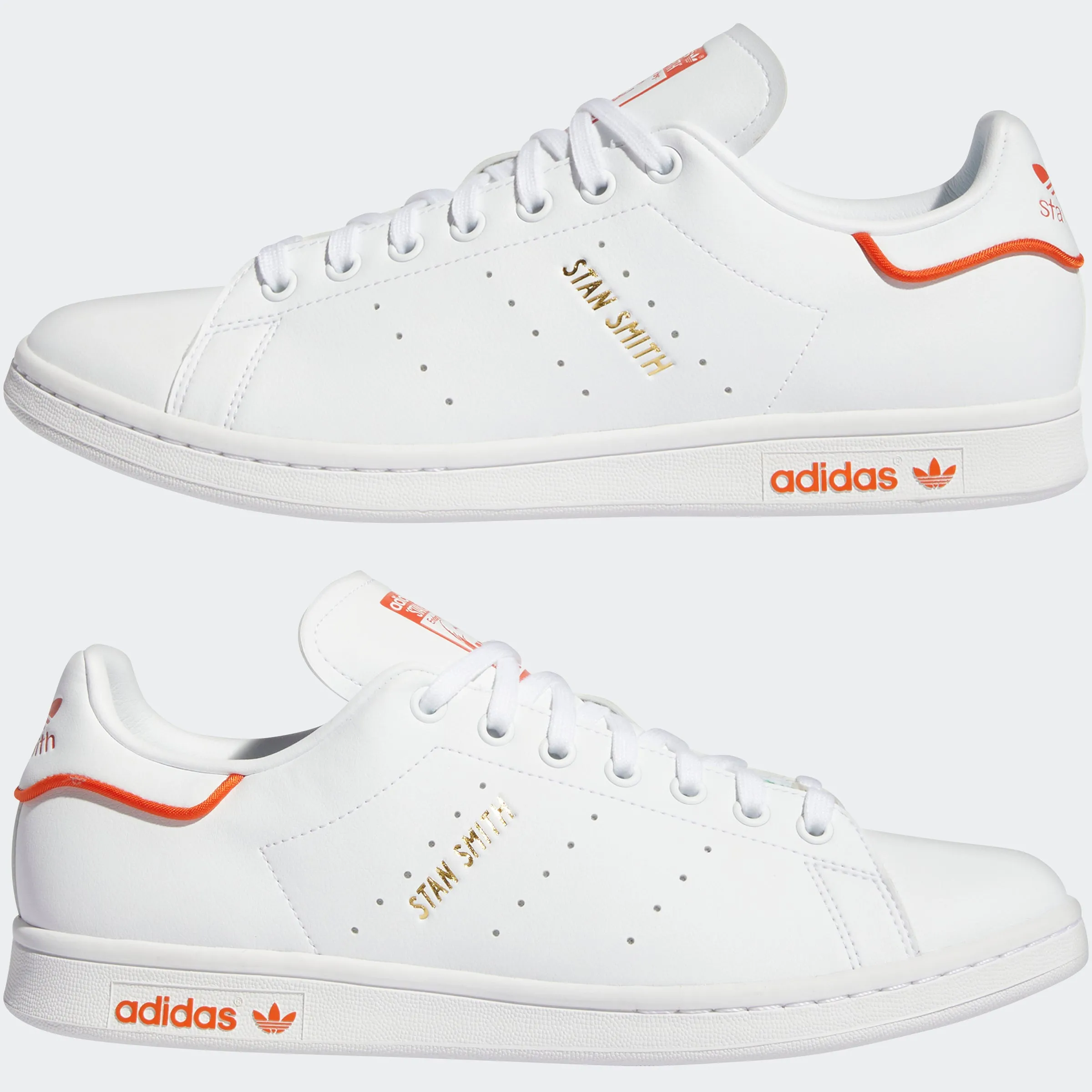 Men's adidas Originals Stan Smith Shoes White Orange