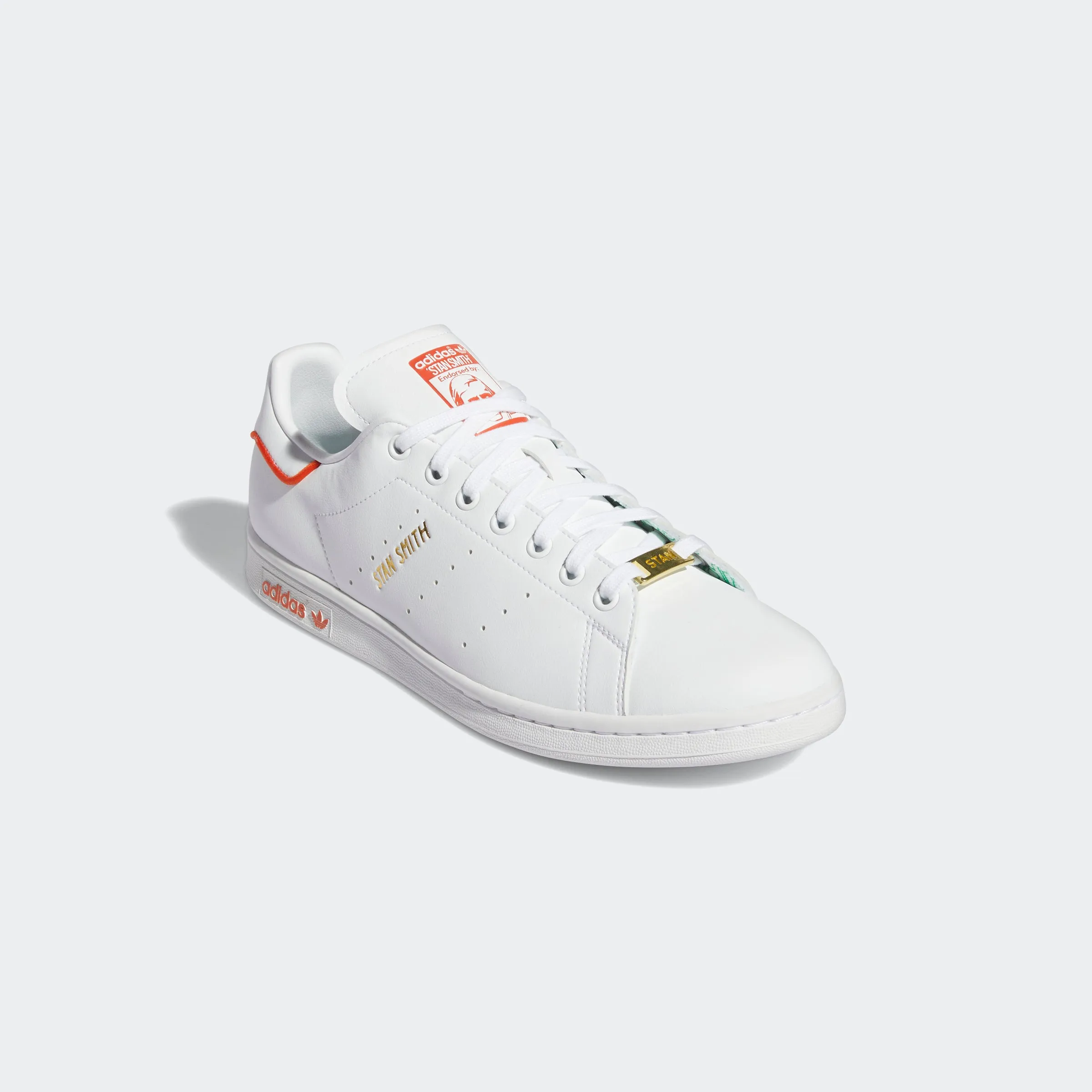 Men's adidas Originals Stan Smith Shoes White Orange