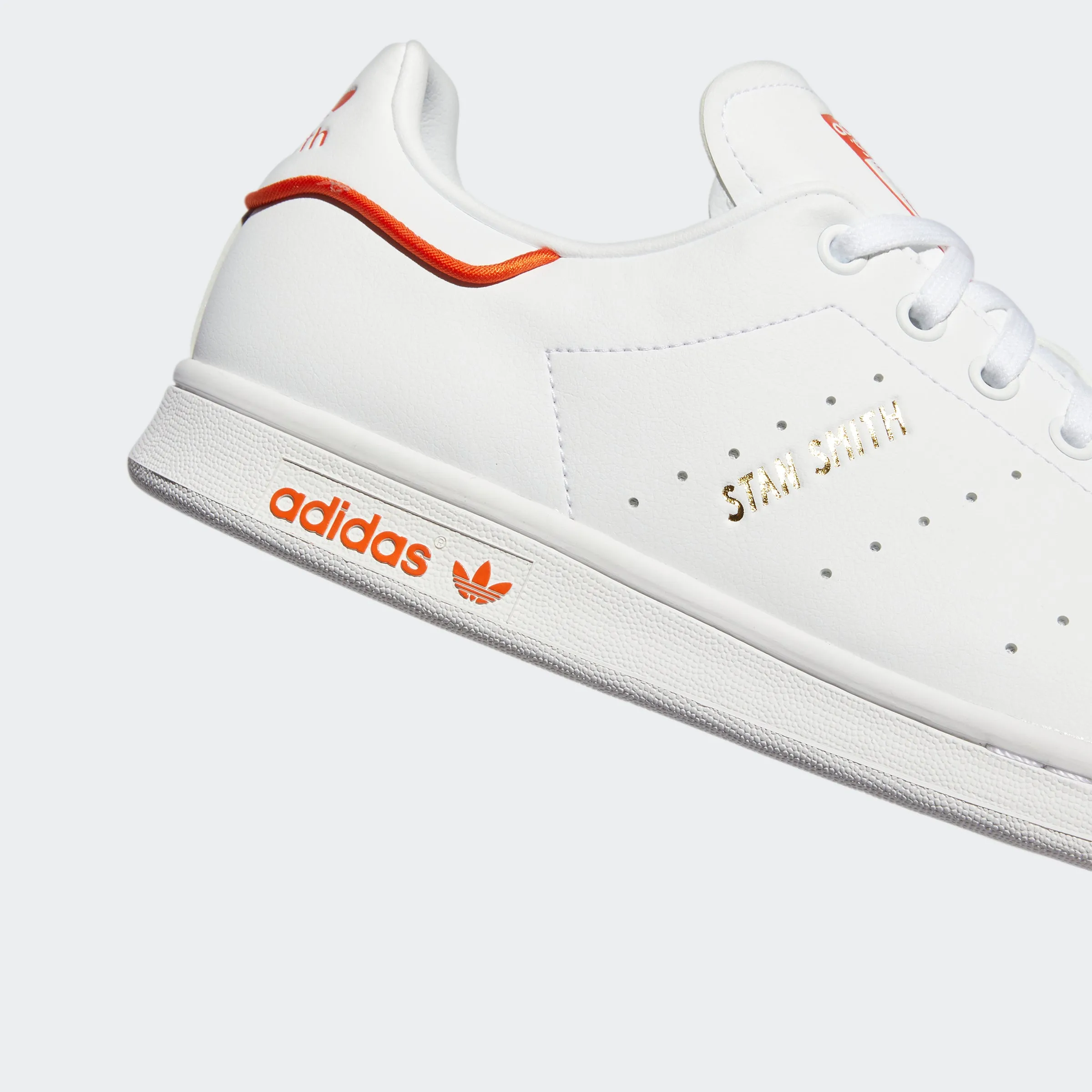 Men's adidas Originals Stan Smith Shoes White Orange