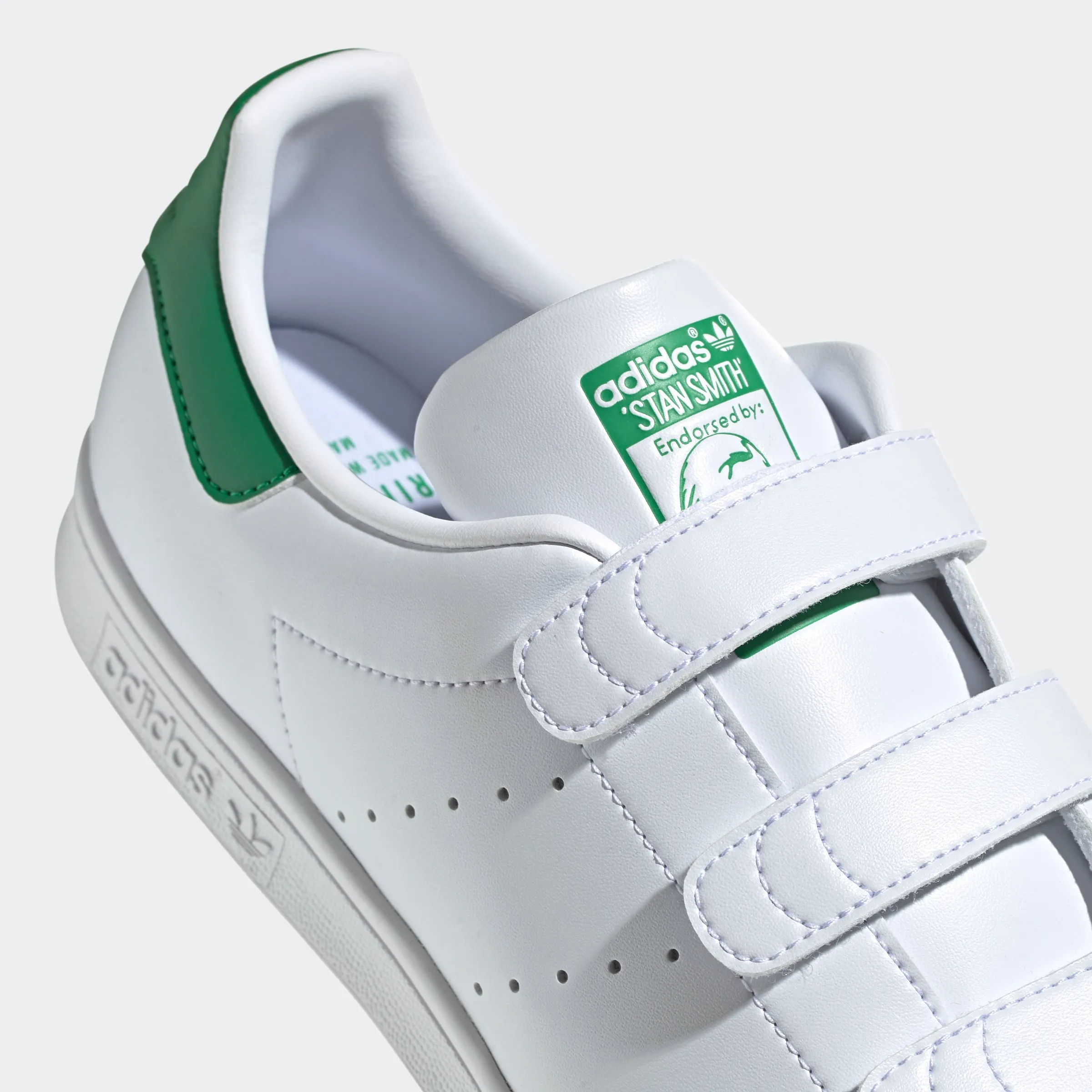 Men's adidas Originals Stan Smith Velcro Shoes White Green