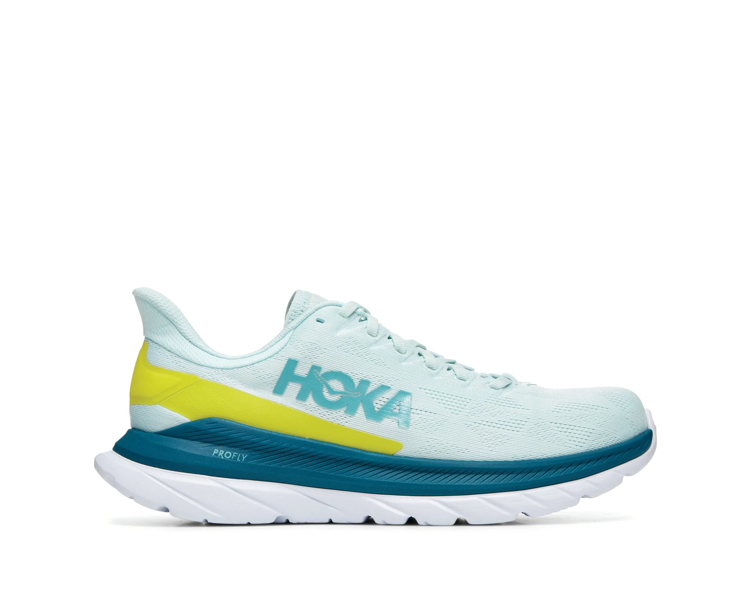 Men's Hoka Mach 4 Color: Blue Glass / Evening Primrose