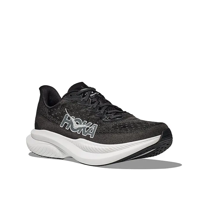 Mens Hoka Mach 6 Wide in Black/White