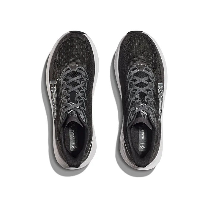 Mens Hoka Mach 6 Wide in Black/White