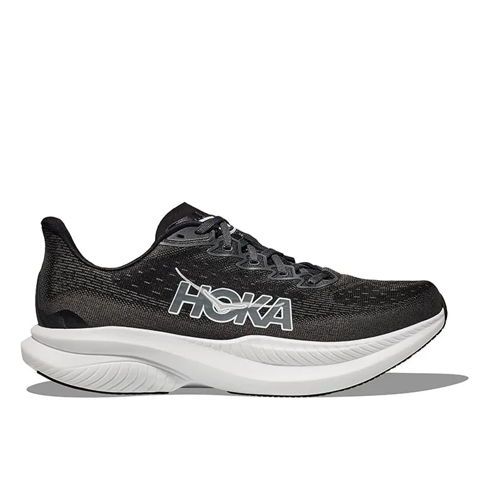 Mens Hoka Mach 6 Wide in Black/White