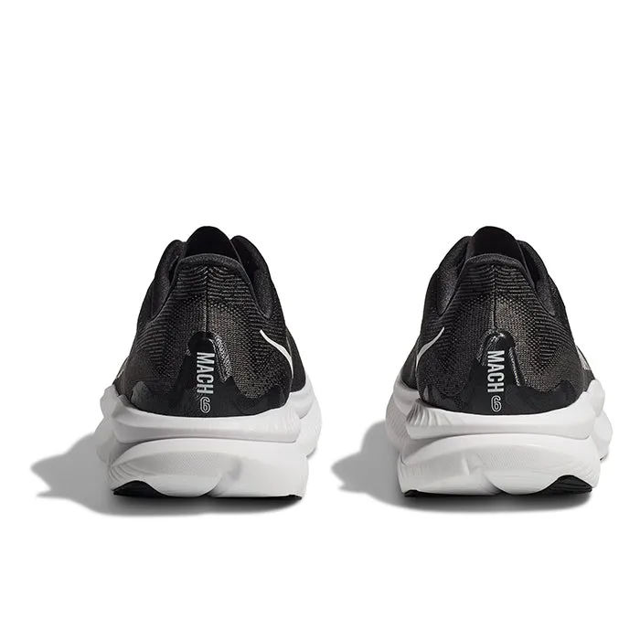 Mens Hoka Mach 6 Wide in Black/White