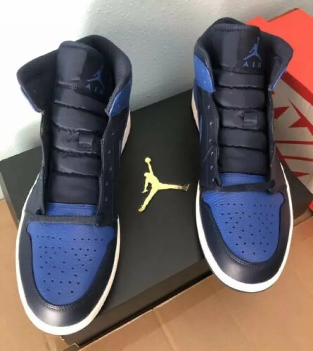 Nike air jordan 1 mid obsidian black game royal blue men’s 10