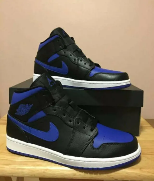 Nike air jordan 1 mid royal blue black