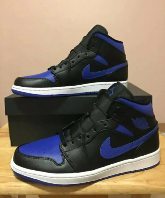 Nike air jordan 1 mid royal blue black