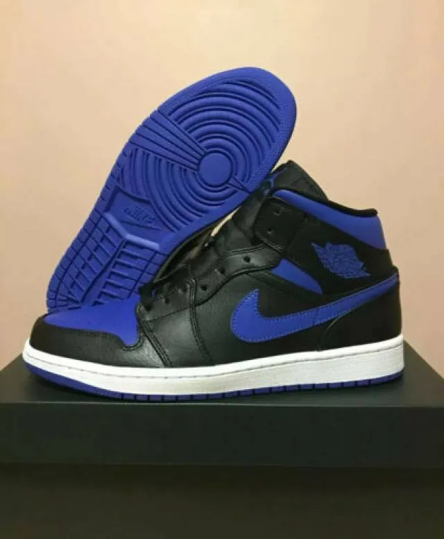 Nike air jordan 1 mid royal blue black