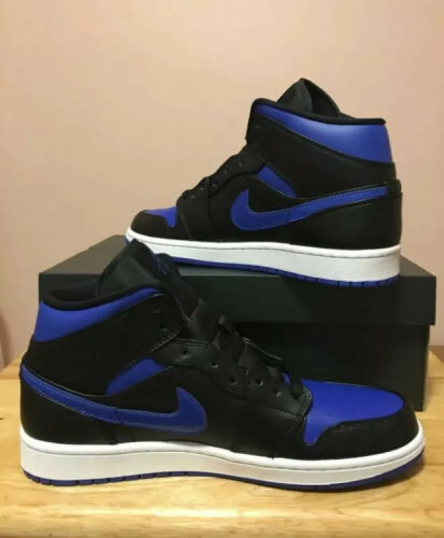 Nike air jordan 1 mid royal blue black