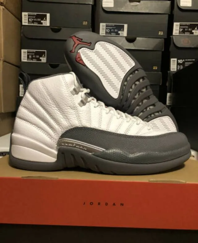 Nike air jordan 12 retro white dark grey