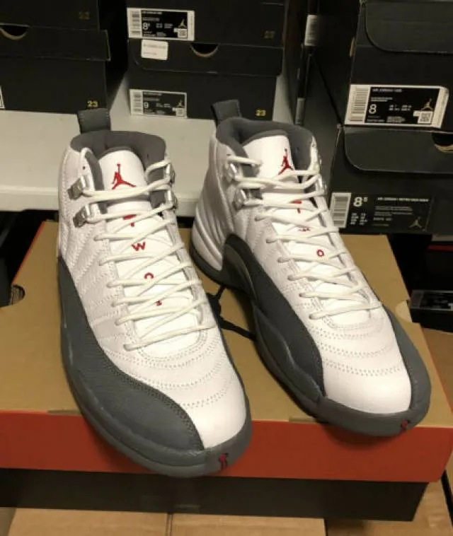 Nike air jordan 12 retro white dark grey