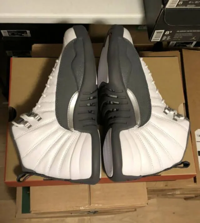 Nike air jordan 12 retro white dark grey