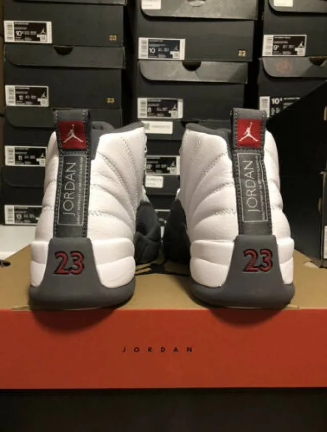 Nike air jordan 12 retro white dark grey