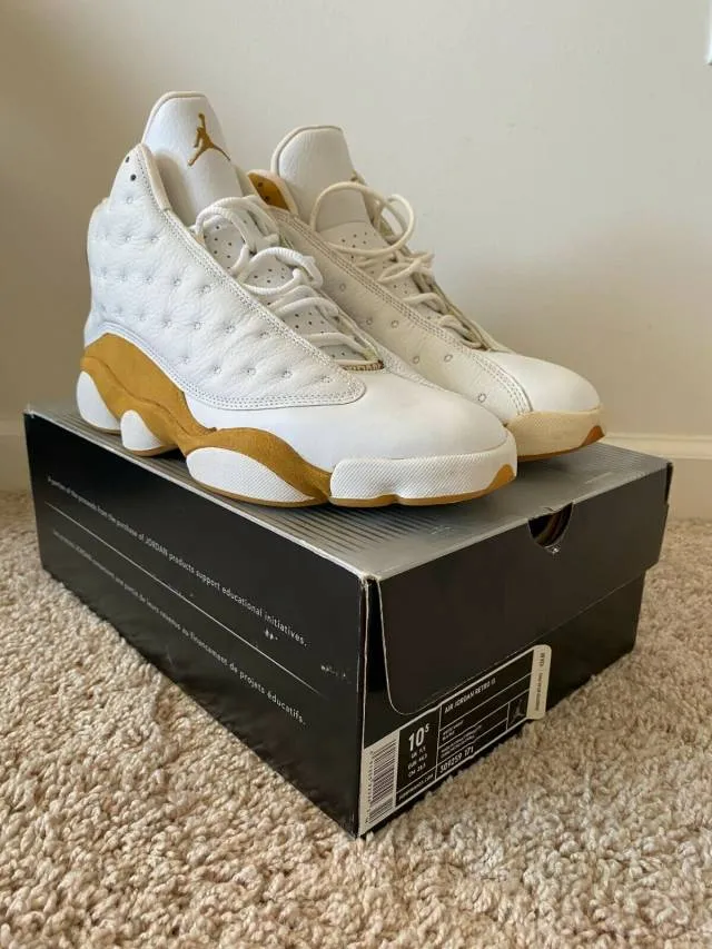 Nike air jordan retro 13 wheat 2004 og white/ wheat 309259-171 size 10.5