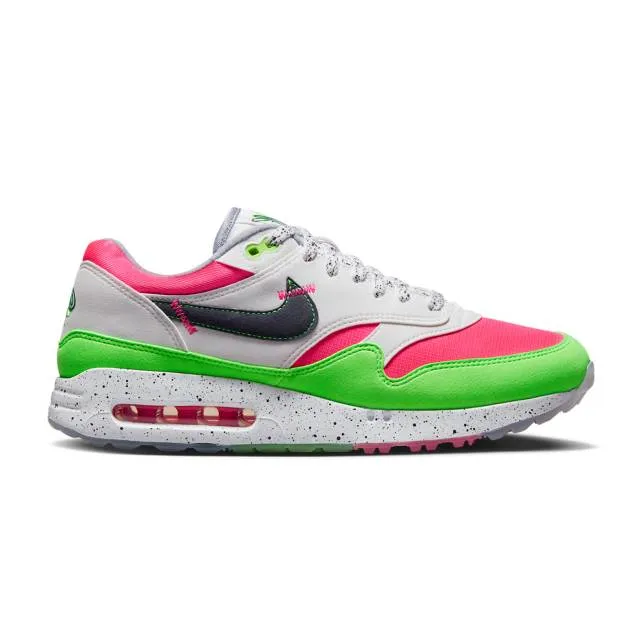 Nike air max 1 '86 og golf (big bubble us open/ white/ gridiron/ green strike/ pewter/ coral chalk)